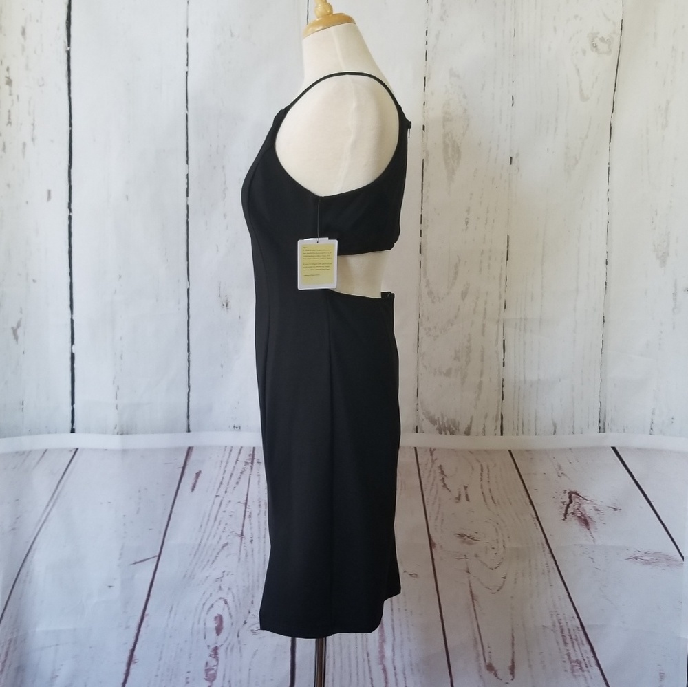 HARPER + LEMON Blk Sleeveless Halter Sheath Dress - Picture 2 of 8